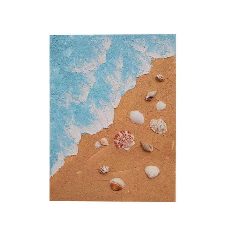 海螺贝壳diy手工手绘成品海沙丙烯肌理画沙滩油画装饰画挂画油画