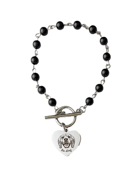 钛钢定制雕刻宠物纪念爱心手链