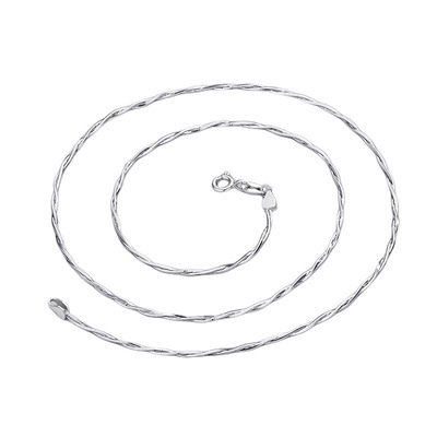 GuangYu双层编织蛇骨链纯银项链