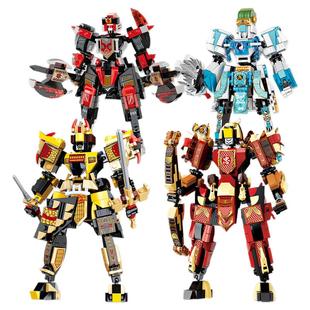 方橙积木三国西游哪吒水浒机甲林冲大圣曹操关羽赵云吕布拼装玩具