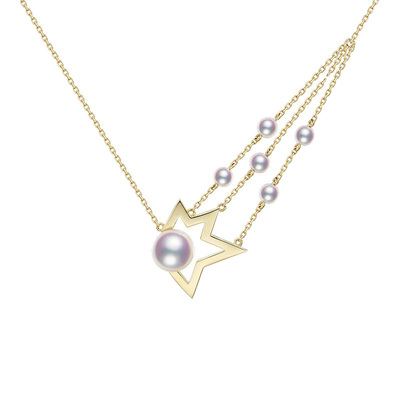 情人节新品T家同款彗星系列高端天然Akoya海水珍珠颈链18K金项链