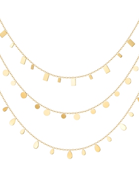 法式不易褪色钛钢水滴锁骨链项链