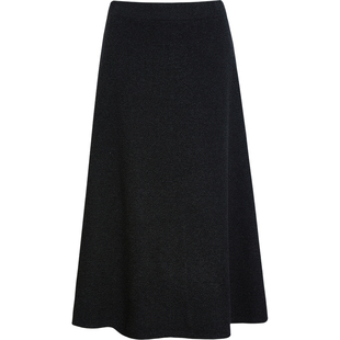 QS秸熙春秋新款气质优雅赫本风半身裙结构感显瘦中长小个子A字裙