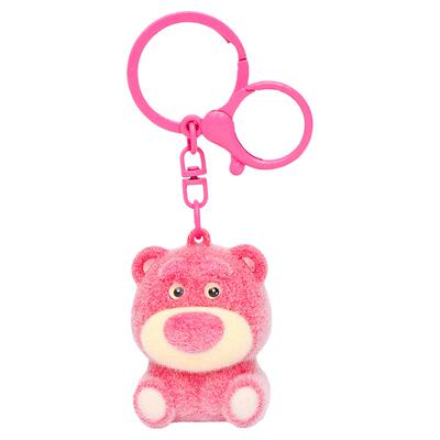 可爱草莓熊卡通植绒钥匙扣