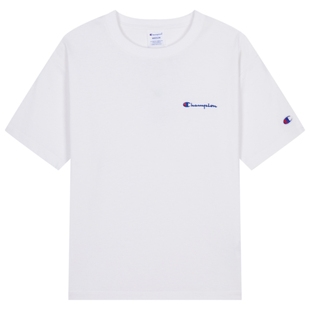 Champion冠军短袖t恤女2026春季新款刺绣纯棉纯色夏季白色正肩t恤