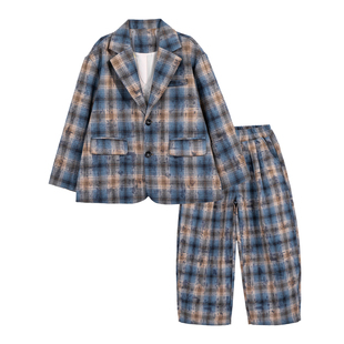 儿童装男童套装春装2026新款中大童春季休闲西服男孩外套春秋款潮