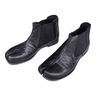 2025秋冬水洗马皮tabi分趾鞋女分趾靴低跟烟筒靴真皮短靴男女同款