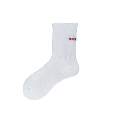 刺绣男纯色四季款吸汗防臭白袜