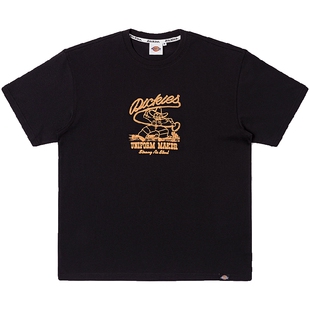 Dickies帝酷适2025春夏新款速干面料宽松印花图案短袖T恤男女情侣