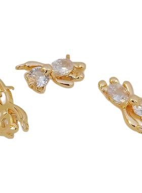 diy包金镶嵌锆石饰品配件吊坠