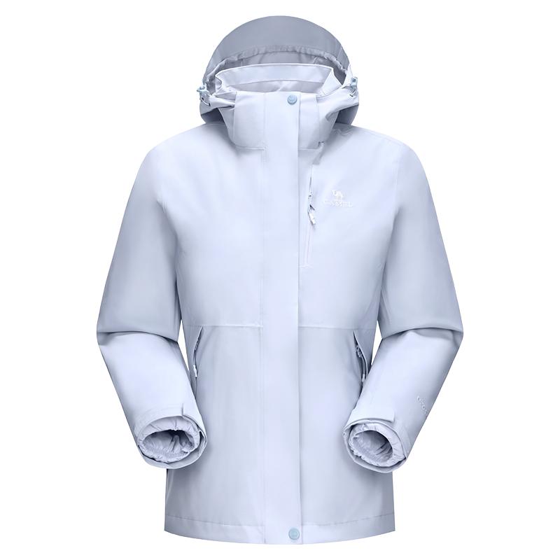 【羽绒】骆驼月光蓝冲锋衣女款三合一羽绒服内胆加厚滑雪服外套男
