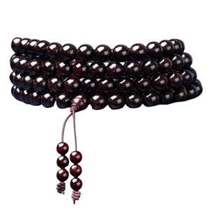 小叶紫檀手串佛珠印度檀香木文玩金星多圈手链男女108颗.老料包浆