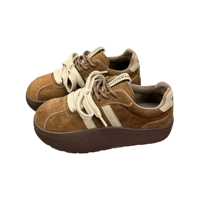 冬季新款丑萌厚底加绒休闲板鞋女