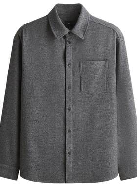 HM男装衬衫宽松内搭冬装梭织面料外套式衬衣1300953