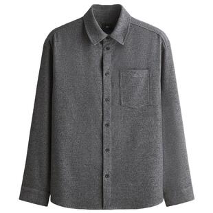 HM男装衬衫春季宽松内搭冬装梭织面料外套式衬衣1300953