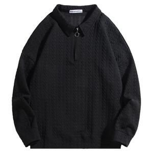 300斤半拉链卫衣男加肥加大T恤男秋冬穿搭胖子男装潮oversize10XL