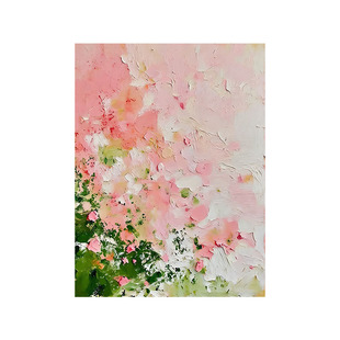 大芬村现代纯手绘油画铃兰花卉客厅装饰画甜美风立体入户玄关挂画