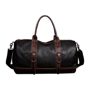 麦为牛皮旅行包男士真皮手提包复古休闲短途旅行袋轻便单肩斜挎包