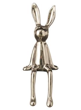 创意网红治愈兔子摆件家居客厅玄关电视柜酒柜办公室装饰品样板间