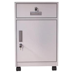 铁皮文件柜带锁床头柜钢制可移动矮柜办公室收纳柜电脑桌下抽屉柜