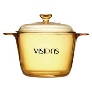 康宁visions双耳汤锅家用高硼硅玻璃锅明火直烧耐高温炖煮透明锅