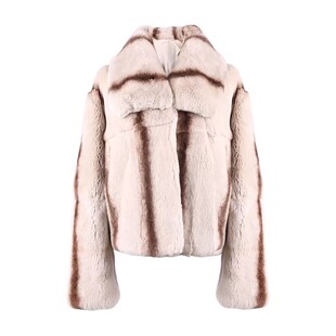 DeesseSicile雷克斯獭兔毛皮草短款小个子减龄毛绒顺滑外套女