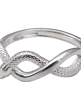 万物笙[蛇舞]99纯银素圈灵蛇戒指女轻奢小众本命年生肖蛇足银指环