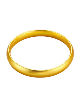 古法传承金色实心大悲咒心经手镯光面素圈女久不掉色仿真沙金手环