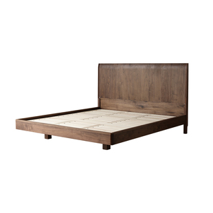 北美黑胡桃1米8主卧实木床小户型家用卧室双人床1米5现代简约家具