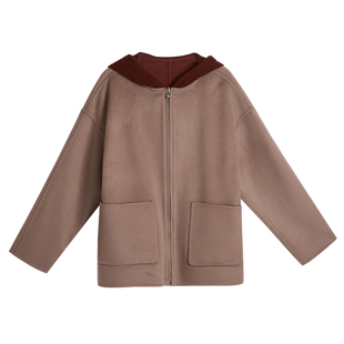 TOFOD L*P*老钱风 阿尔巴斯小山羊绒保暖双面穿连帽外套大衣