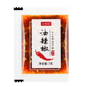 大树徐外卖油辣椒小包油泼辣子凉皮饺子凉菜香辣调味7克600包商用