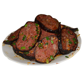 湖南特产邵阳农家柴火烟熏猪血丸子贵州猪血粑武冈卤豆腐干血园子