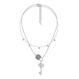 MASW麻秀原创设计怀旧系列复古钥匙锁吊坠项链时尚小众双层锁骨链