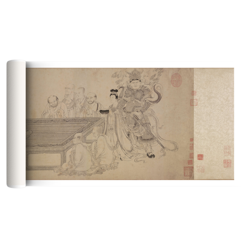 李公麟《维摩演教图》仿古白描画