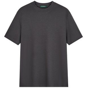 【莫代尔】柏品长绒棉圆领T恤男2025新品亲肤垂顺正肩纯色短袖