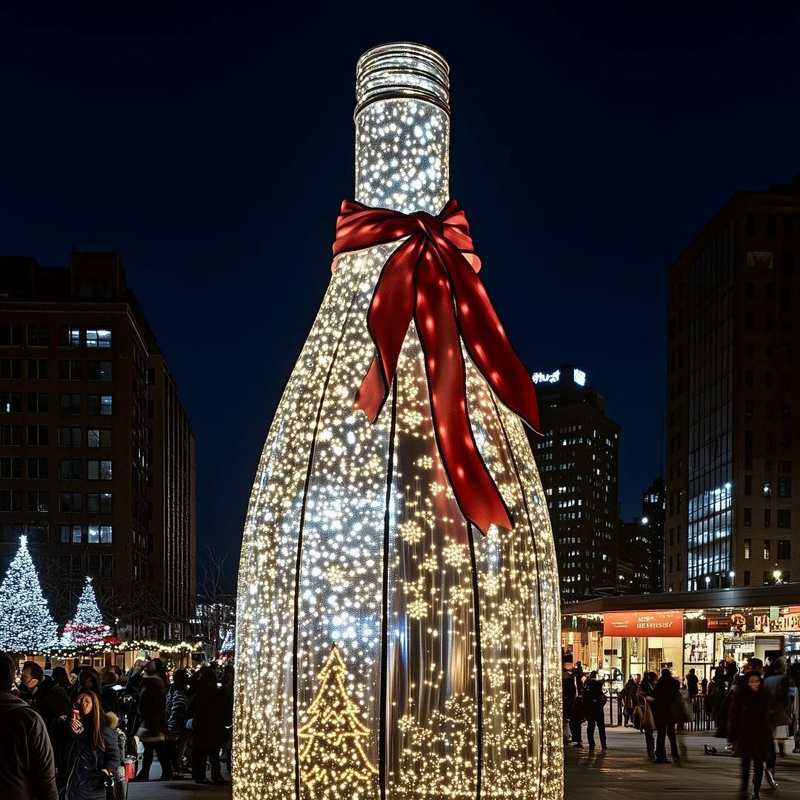 圣诞瓶灯光艺术装置 网红打卡夜游景区亮化 户外街区景观创意美陈