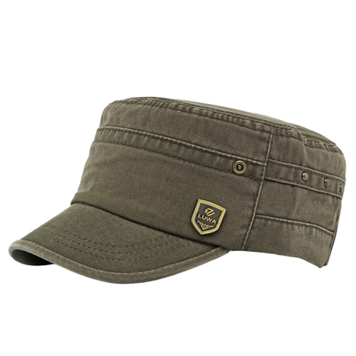 复古平顶帽男款透气遮阳棉质帽子