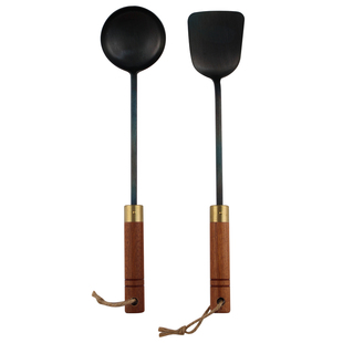 平野匠归 小号手工铁铲家用无涂层老式锅铲锅勺厨具套装传统工艺