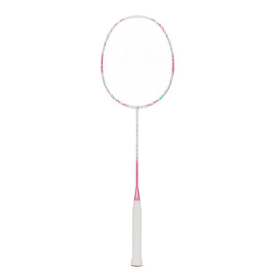 红双喜粉黛色全碳素轻量羽毛球拍