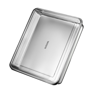 提拉米苏模具不锈钢方盘寿司摆摊专用长方形盒托盘带透明盖铁盘子