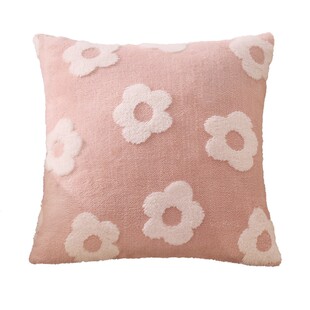 双面毛绒抱枕可爱粉色沙发客厅靠垫套卧室床头靠枕套不含芯轻奢