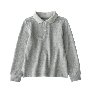 男童长袖polo衫儿童纯棉T恤中小学生班服女童翻领校服大童打底衫