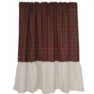 祖母家乡村英伦红色格子门帘遮光窗帘半帘免打孔卧室卫生间定制