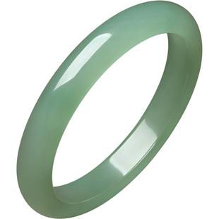 周六福油青深青玉髓手镯宽条新中式高贵国风女神节礼物送妈妈