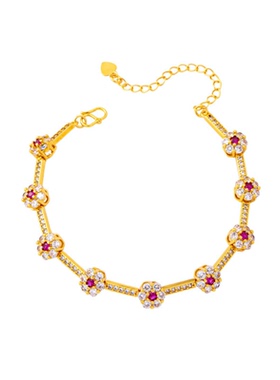 镶锆花卉手链女气质百搭饰品