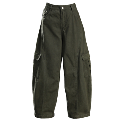 军绿色美式工装裤加绒牛仔裤秋冬