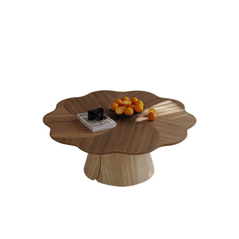 中古风拼花花瓣茶几侘寂风客厅家用设计师款原创异形高级感小茶几