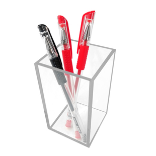 亚克力笔筒ins透明圆形化妆笔筒笔架眉笔画笔文具桌面方形收纳盒
