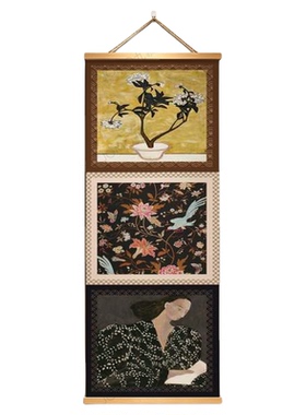 中古风艺术客厅沙发背景墙装饰画餐厅民宿玄关壁画复古高级感挂画