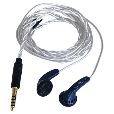 小音虫4.4插头耳机平头塞镀银线